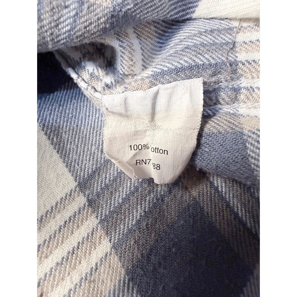 J.Crew Mens Blue White Plaid Flannel Button Down Shirt Small 100% Cotton
